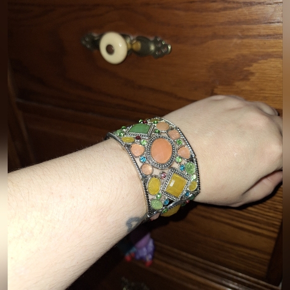 Multi Stone Rhinestone Stretch Bracelet - Picture 1 of 6